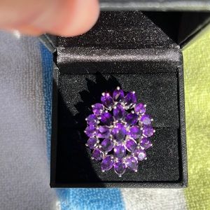 💜 Amethyst Cocktail Ring In Sterling Silver 💜